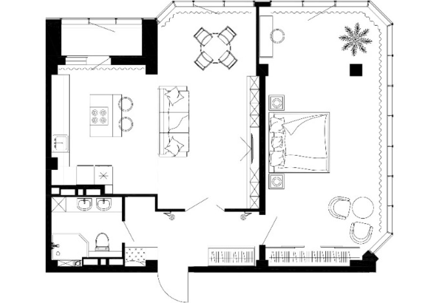 2-комнатная, 83.74 м² в Чайка