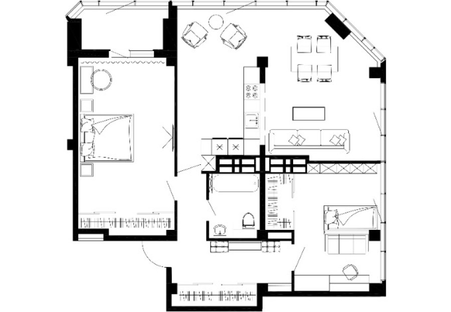 2-комнатная, 99.21 м² в Чайка