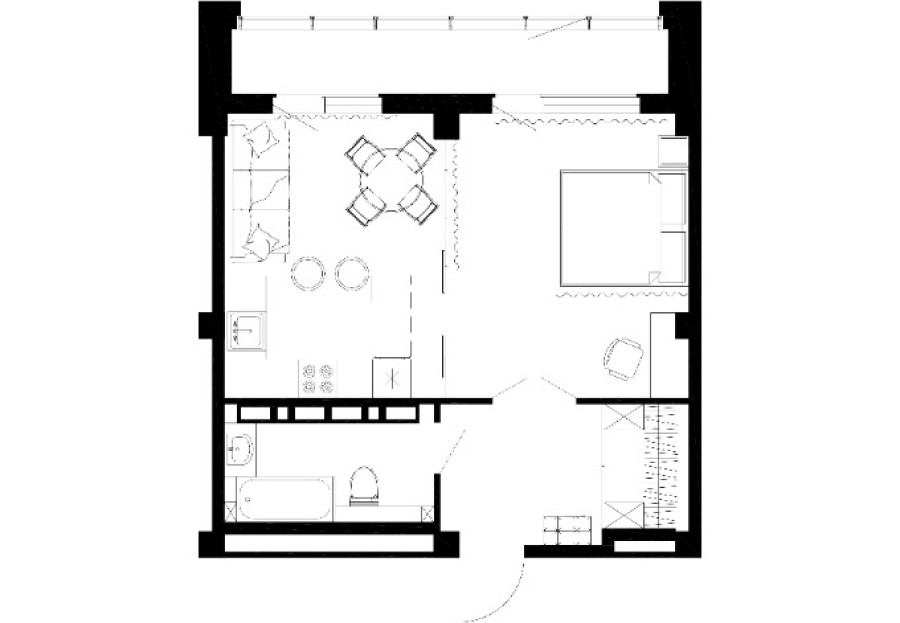 1-комнатная, 44.60 м² в Чайка