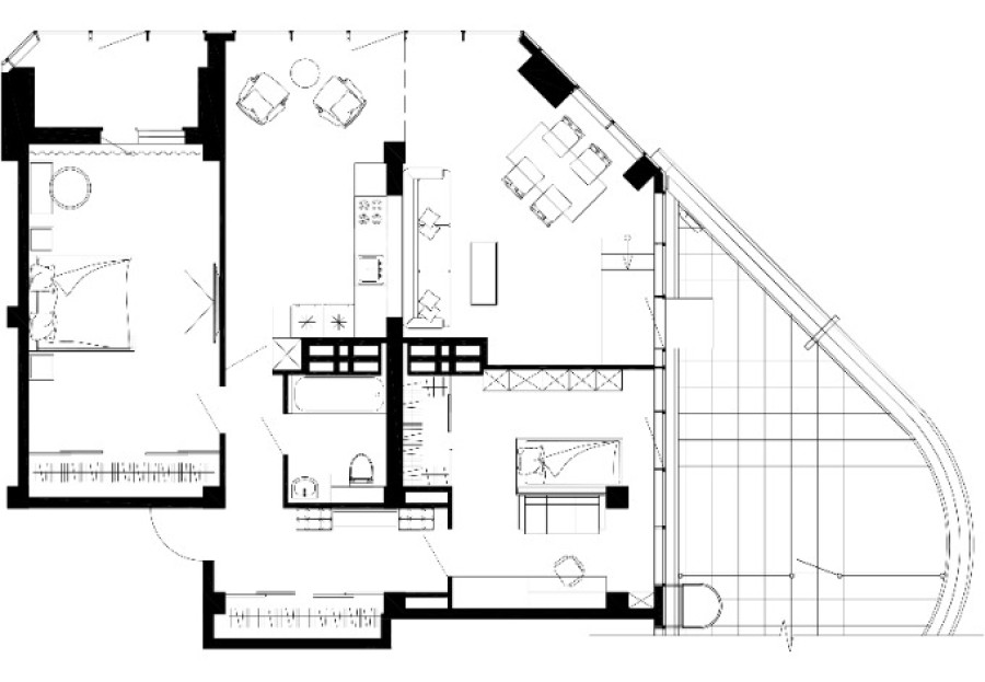 2-комнатная, 103.36 м² в Чайка