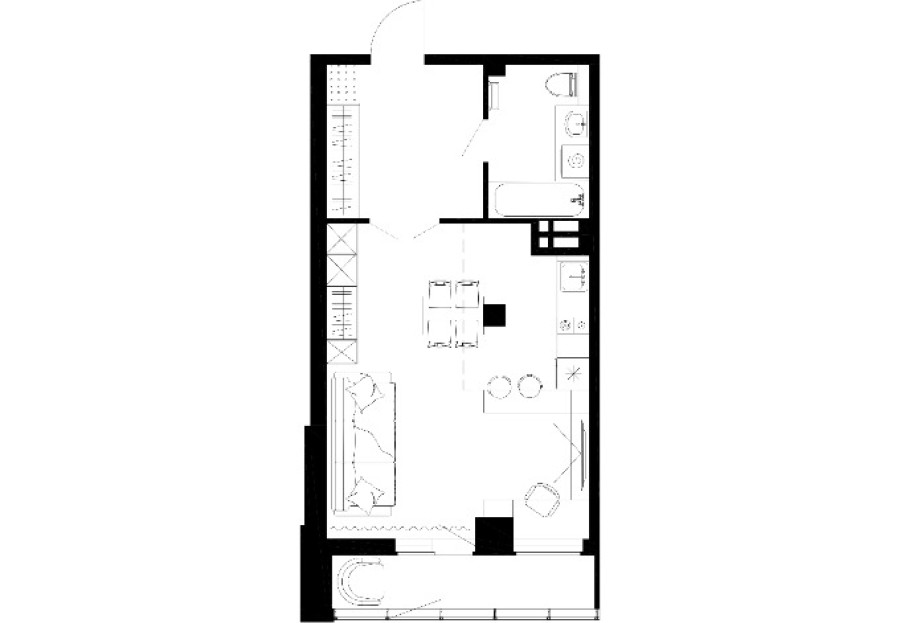 1-комнатная, 41.31 м² в Чайка
