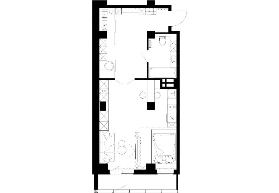 1-комнатная, 49.54 м² в Чайка
