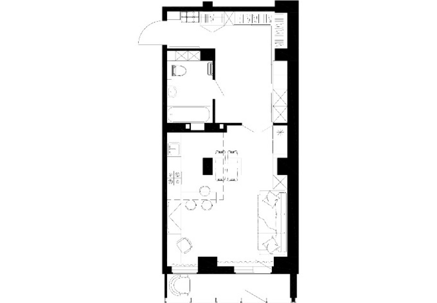 1-комнатная, 50.26 м² в Чайка